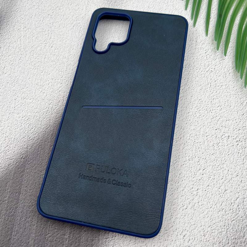 قاب گوشی Galaxy A12 / Galaxy M12 سامسونگ Wallet Case چرم PULOKA جاکارتی کلاسیک سرمه ای کد 74696 - Image 2