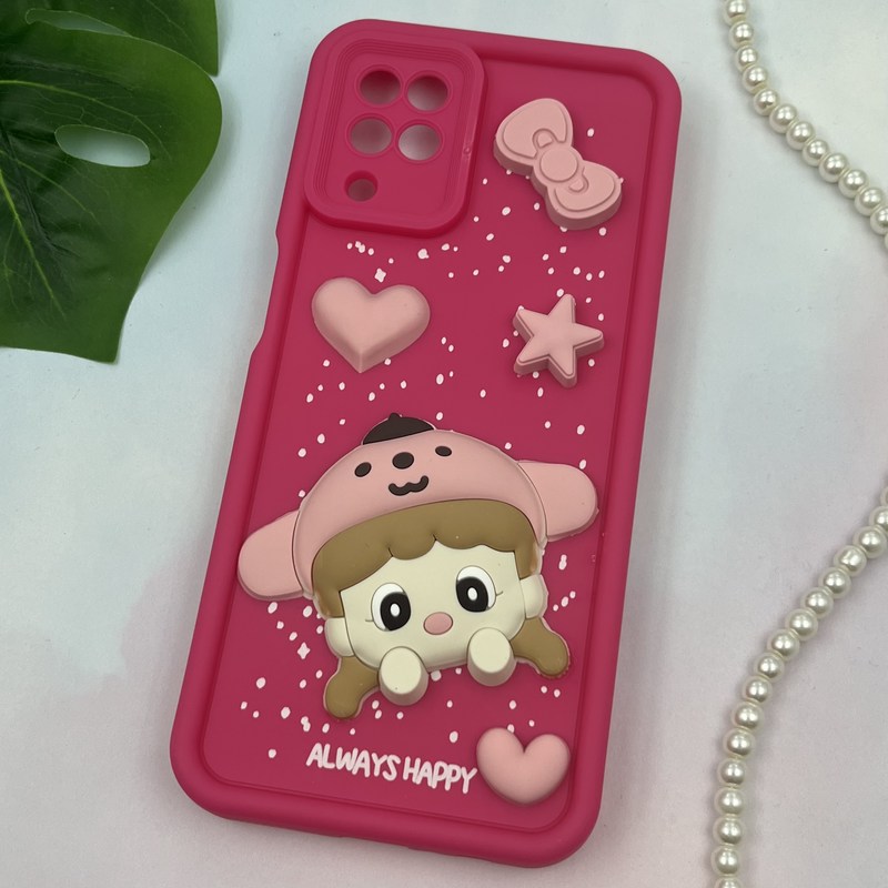 قاب گوشی Galaxy A12 / Galaxy M12 سامسونگ سیلیکونی Solid Case ضد ضربه عروسکی برجسته برفی طرح دختر برفی محافظ لنز دار کد 81989 - Image 2