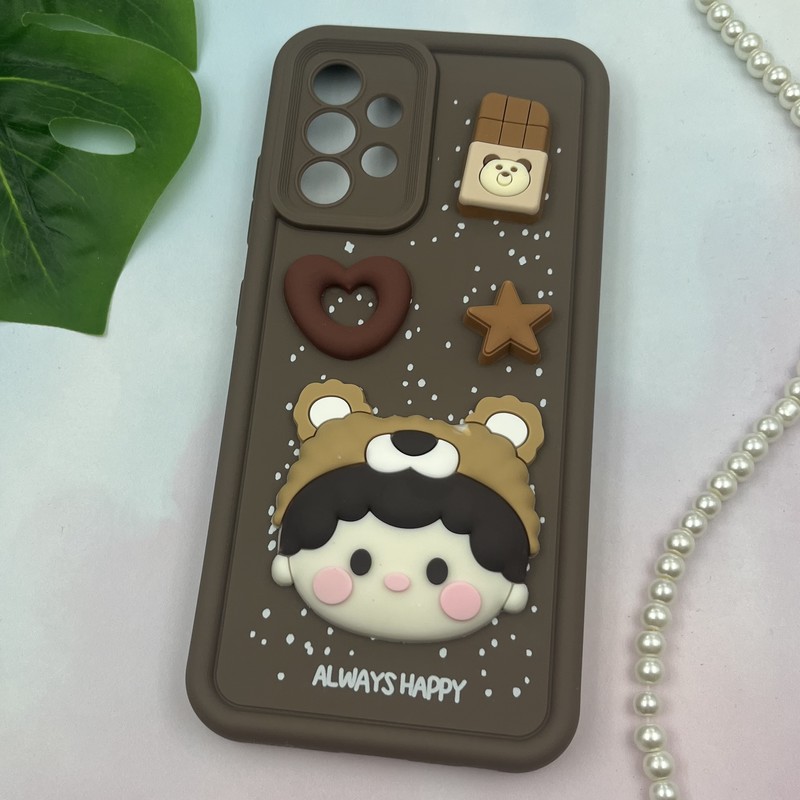 قاب گوشی Galaxy A32 4G سامسونگ سیلیکونی Solid Case ضد ضربه عروسکی برجسته برفی طرح Kids محافظ لنز دار کد 82056 - Image 2