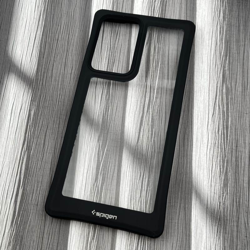قاب گوشی Galaxy Note 20 Ultra سامسونگ اورجینال Spigen شفاف ضد ضربه دور سیلیکونی لاکچری مشکی کد 83361 - Image 2