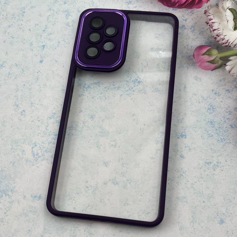 قاب گوشی Galaxy A73 سامسونگ NEW SKIN PLUS محافظ لنز دار شیشه ای دور سیلیکونی بنفش کد 83655 - Image 2
