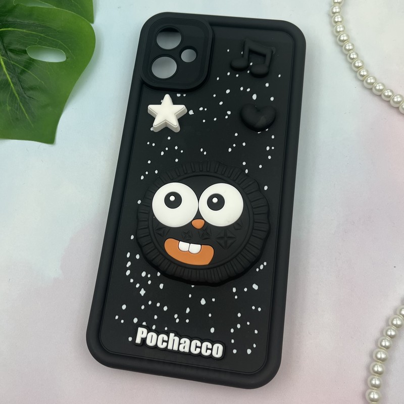 قاب گوشی Galaxy A05 سامسونگ سیلیکونی Solid Case ضد ضربه عروسکی برجسته برفی طرح هپل بیسکویتی محافظ لنز دار کد 87633 - Image 2