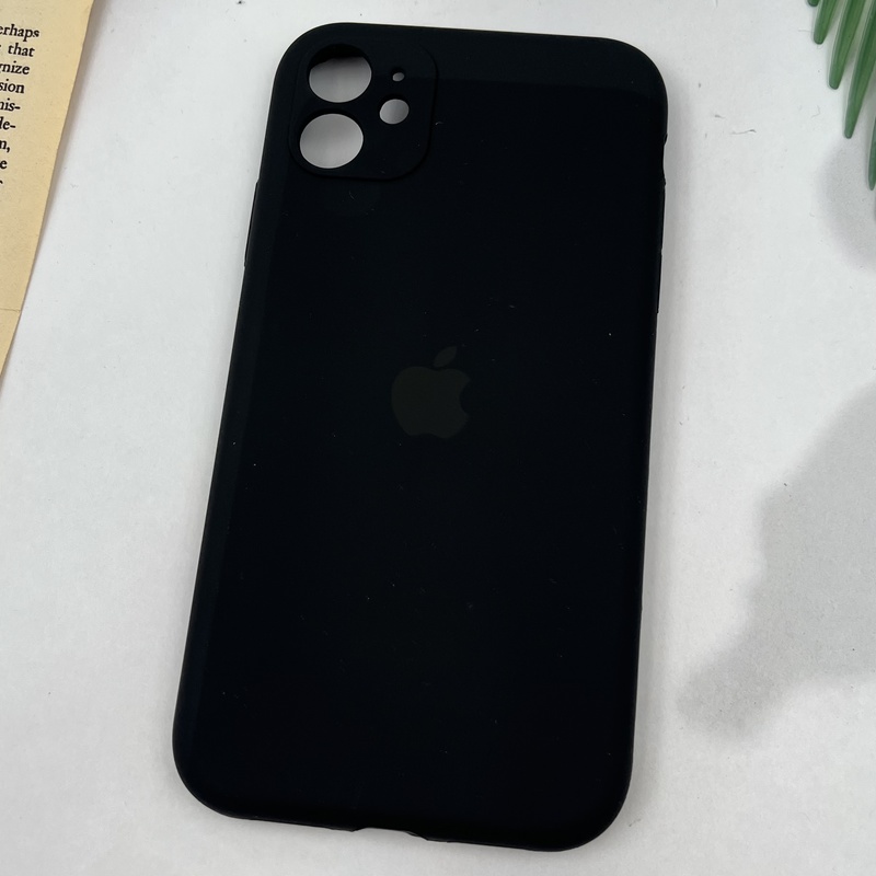 قاب گوشی iPhone 11 آیفون سیلیکونی پاک کنی اورجینال داخل پارچه ای محافظ لنز دار رنگ مشکی کد 90302 - Image 2