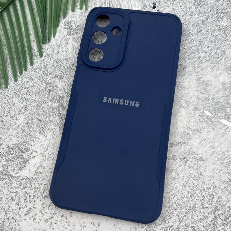 قاب گوشی Galaxy A16 سامسونگ سیلیکونی لنز برجسته طرح سوزنی کلاسیک محافظ لنز دار سرمه ای کد 91485 - Image 2
