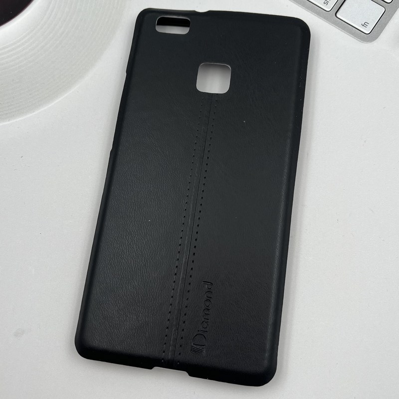 قاب گوشی Huawei P9 Lite هوآوی چرم Diamond اورجینال دوخت دار طرح برجسته مشکی کد 91656 - Image 2