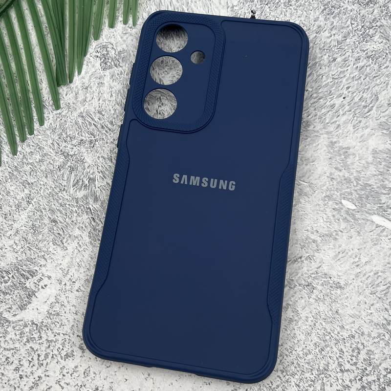 قاب گوشی Galaxy S24 FE سامسونگ سیلیکونی لنز برجسته طرح سوزنی کلاسیک محافظ لنز دار سرمه ای کد 92465 - Image 2