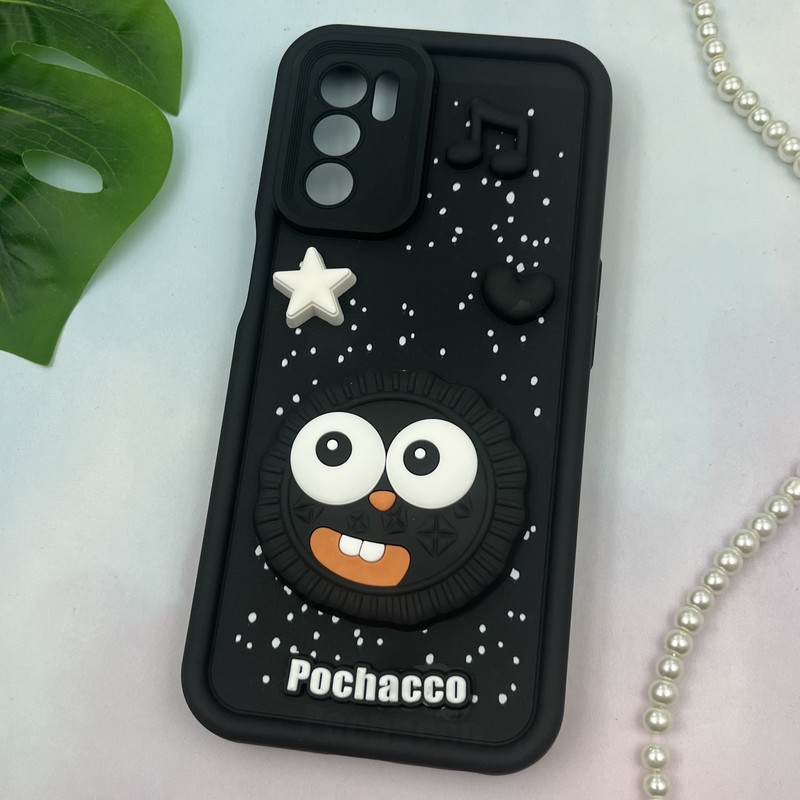 قاب گوشی Galaxy A16 سامسونگ سیلیکونی Solid Case ضد ضربه عروسکی برجسته برفی طرح هپل بیسکویتی محافظ لنز دار کد 93262 - Image 2
