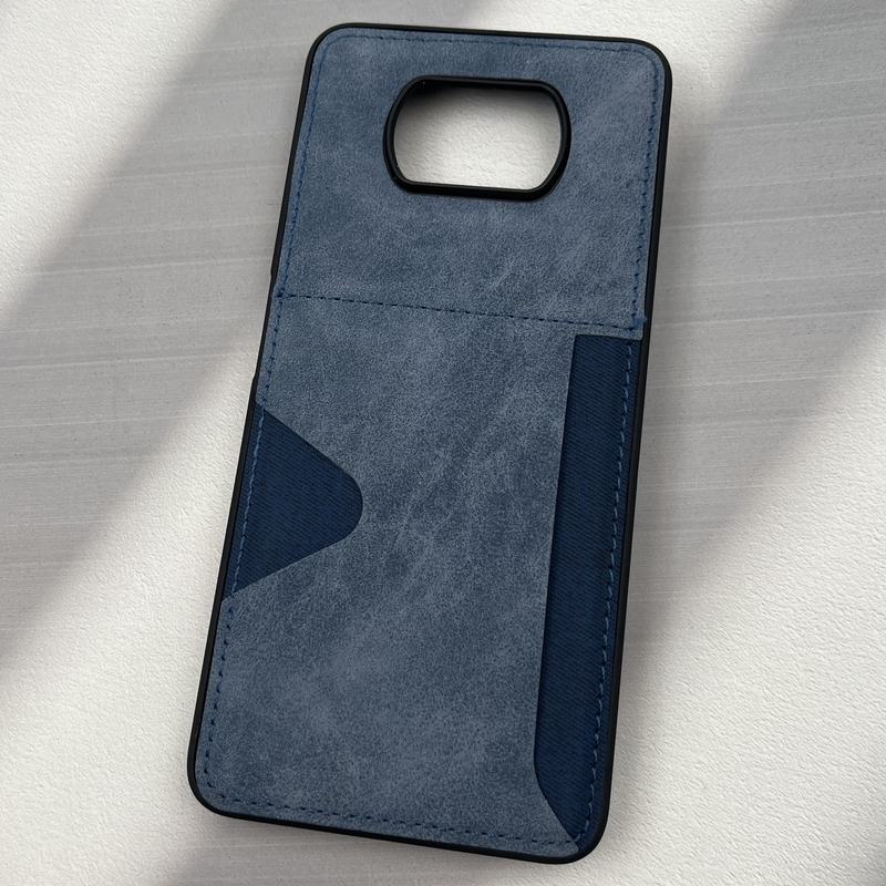 قاب گوشی Poco X3 / Poco X3 NFC / Poco X3 Pro شیائومی Wallet Case چرم و کتان دوخت دار جاکارتی سرمه ای کد 93540 - Image 2