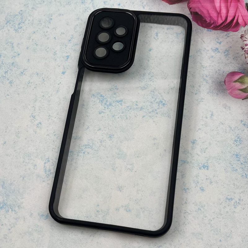 قاب گوشی Galaxy A23 سامسونگ NEW SKIN PLUS محافظ لنز دار شیشه ای دور سیلیکونی مشکی کد 99294 - Image 2