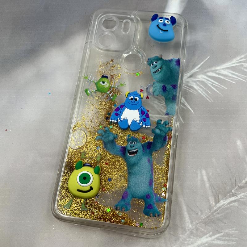 قاب گوشی Redmi A1 Plus / Redmi A2 Plus / Poco C50 شیائومی Aquarium Case شفاف اکلیلی عروسکی برجسته طرح مایک و سالیوان محافظ لنز دار کد 11222 - Image 2