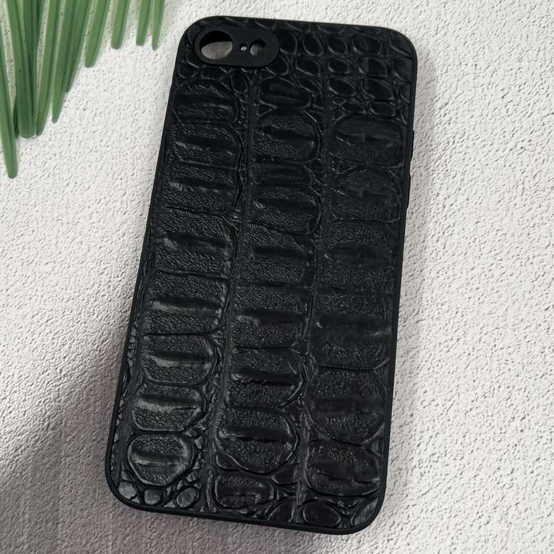 قاب گوشی iPhone 7 / iPhone 8 / iPhone SE 2020 / iPhone SE 2022 آیفون Snake Leather Case پوست ماری چرم برجسته محافظ لنز دار مشکی کد 12499 - Image 2