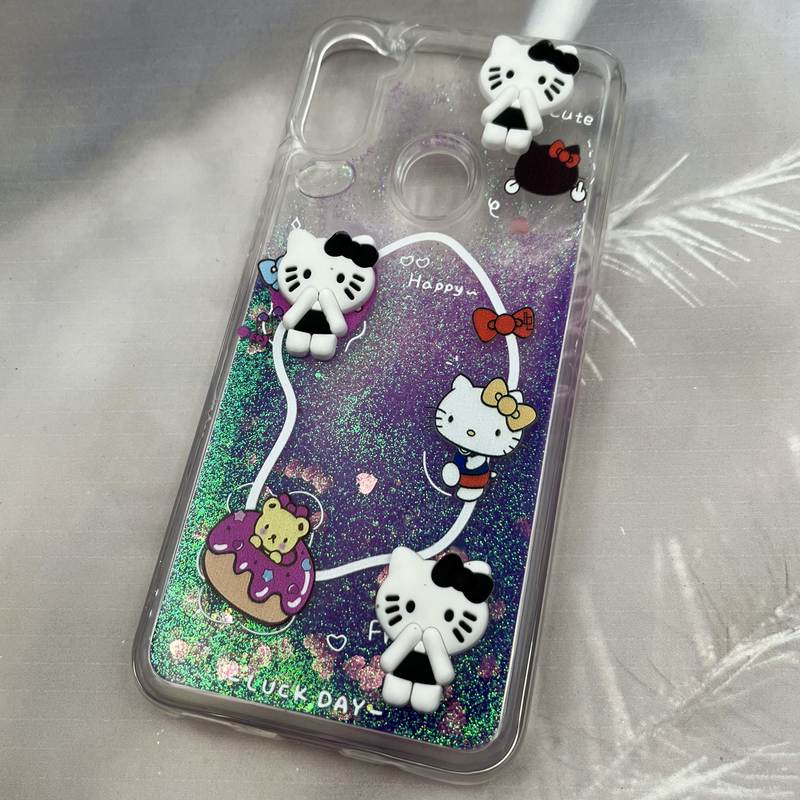 قاب گوشی Galaxy A11 / Galaxy M11 سامسونگ آکواریومی Aquarium Case شفاف اکلیلی عروسکی برجسته طرح کیتی کد 39609 - Image 2