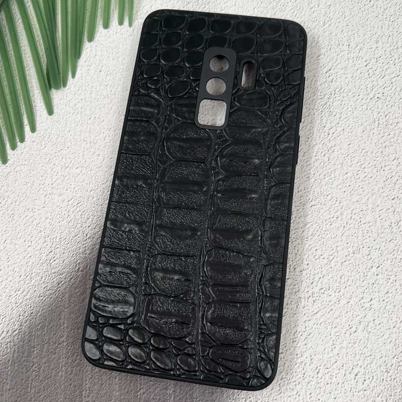 قاب گوشی Galaxy S9 Plus سامسونگ Snake Leather Case پوست ماری چرم برجسته محافظ لنز دار مشکی کد 17010 - Image 2