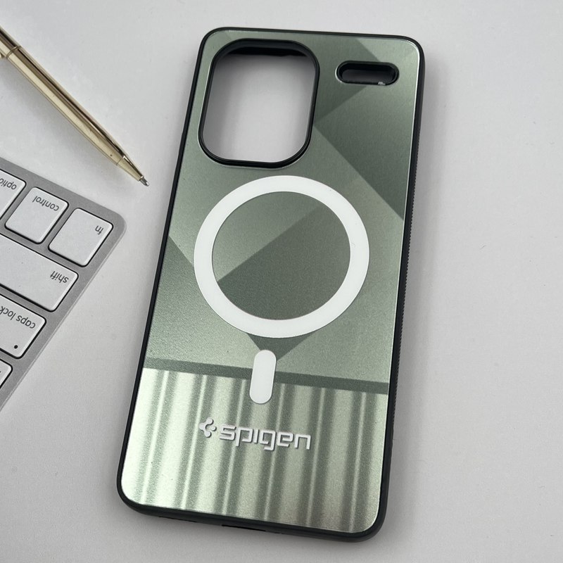 قاب گوشی Redmi Note 13 Pro Plus شیائومی سه بعدی Spigen طرح مگ سیف دار MagSafe سبز صدری کد 17245 - Image 2