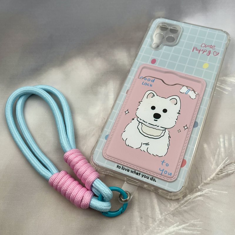 قاب گوشی Galaxy A12 / Galaxy M12 سامسونگ جاکارتی دستبندی بافت جدا شونده ایربگ دار ضد ضربه طرح سگ PUPPY محافظ لنز دار کد 19063 - Image 2