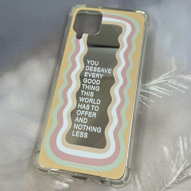 قاب گوشی Galaxy A12 / Galaxy M12 سامسونگ Miror Case آینه ای فانتزی ایربگ دار طرح موج زرد کد 29453 - Image 2