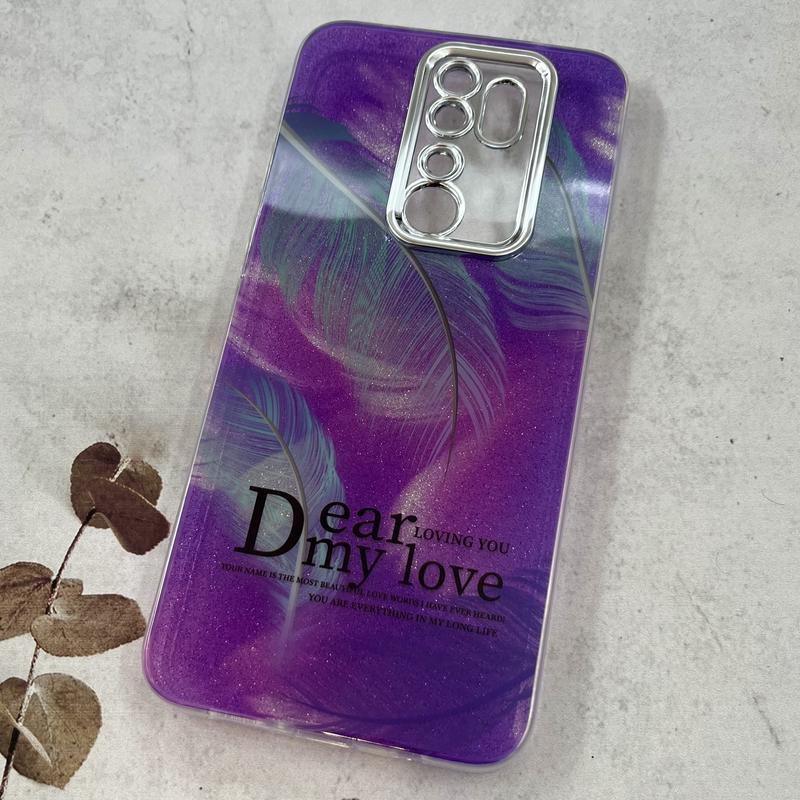 قاب گوشی Redmi Note 8 Pro شیائومی Brand Case لاکچری شاین دار طرح پر بنفش محافظ لنز دار Silver کد 31212 - Image 2