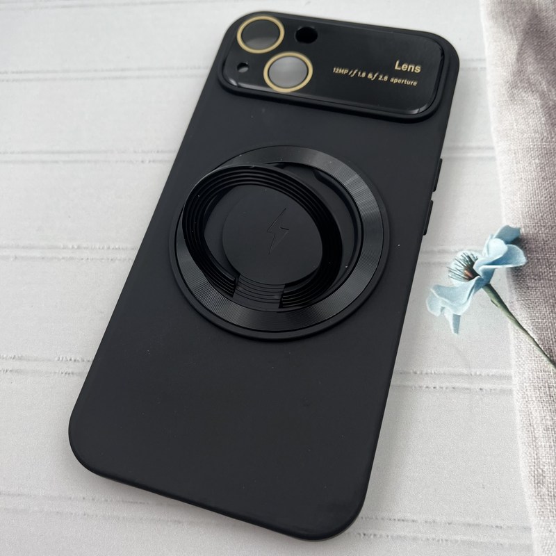 قاب گوشی iPhone 13 آیفون Camera Lens مگ سیف Magsafe اورجینال محافظ لنز دار شیشه ای مشکی کد 32720 - Image 2