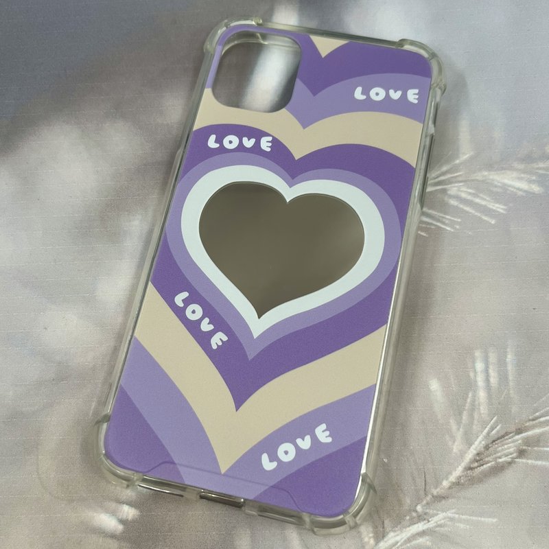 قاب گوشی iPhone 11 آیفون Miror Case آینه ای فانتزی ایربگ دار طرح قلبی یاسی کد 32806 - Image 2