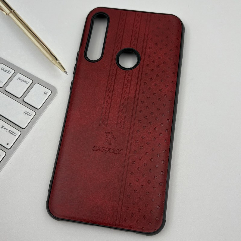 قاب گوشی Honor 9X / Y9 Prime 2019 هوآوی دور سیلیکونی چرم طرح دوخت کلاسیک مورب CANARY قرمز کد 32808 - Image 2