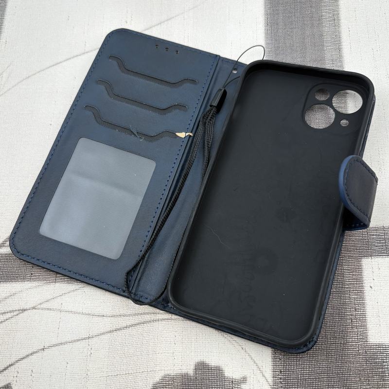 کیف گوشی iPhone 13 آیفون چرم مگنتی جاکارتی محافظ لنز دار بند آویز دار سرمه ای کد 34565 - Image 2