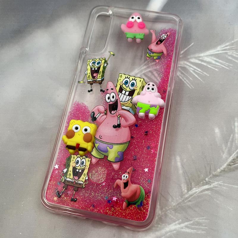 قاب گوشی Galaxy A30S / Galaxy A50S / Galaxy A50 سامسونگ آکواریومی Aquarium Case شفاف اکلیلی عروسکی برجسته طرح پاتریک و باب اسفنجی کد 38733 - Image 2