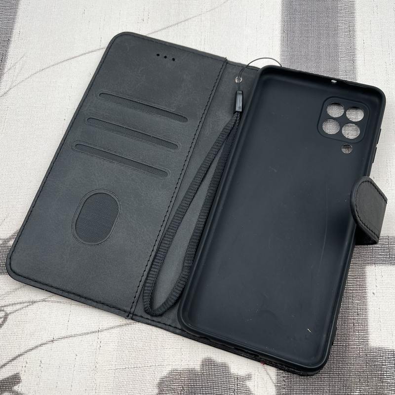 کیف گوشی Galaxy A22 4G / Galaxy M32 4G سامسونگ چرم مگنتی جاکارتی محافظ لنز دار بند آویز دار مشکی کد 40436 - Image 2