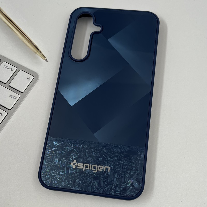 قاب گوشی Galaxy S23 FE سامسونگ PVD Spigen طرح سه بعدی 3D لوکس سرمه ای کد 48268 - Image 2