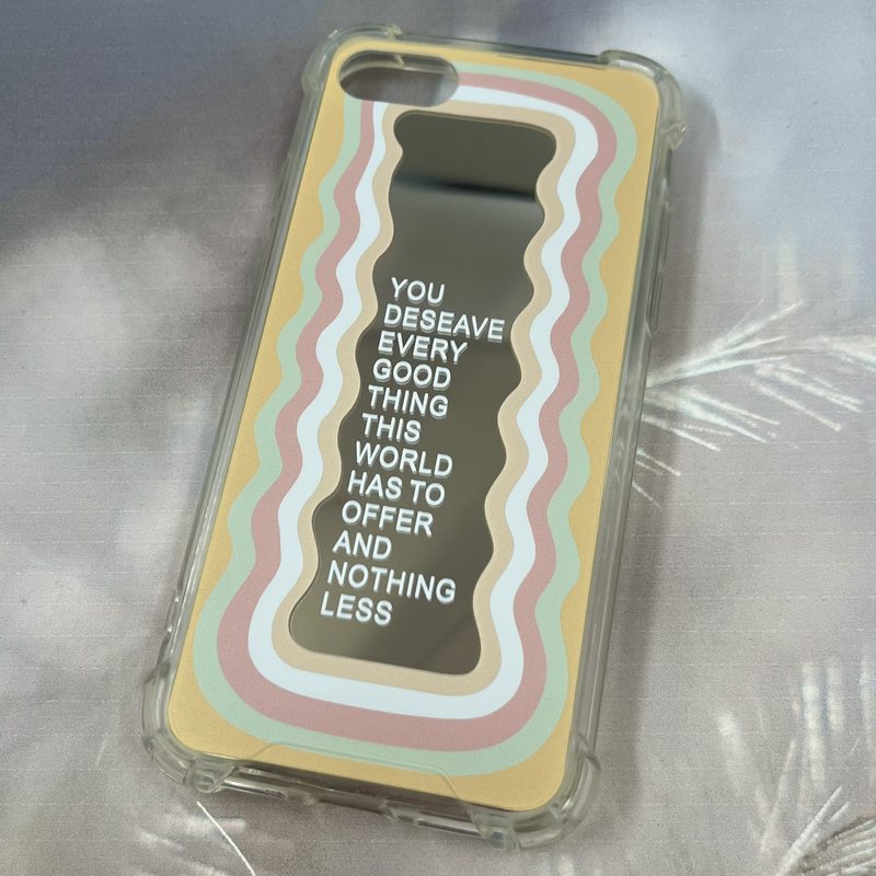 قاب گوشی iPhone 7 / iPhone 8 / iPhone SE 2020 / iPhone SE 2022 آیفون Miror Case آینه ای فانتزی ایربگ دار طرح موج زرد کد 52287 - Image 2