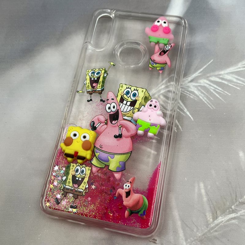 قاب گوشی Galaxy A10S سامسونگ آکواریومی Aquarium Case شفاف اکلیلی عروسکی برجسته طرح پاتریک و باب اسفنجی کد 60945 - Image 2