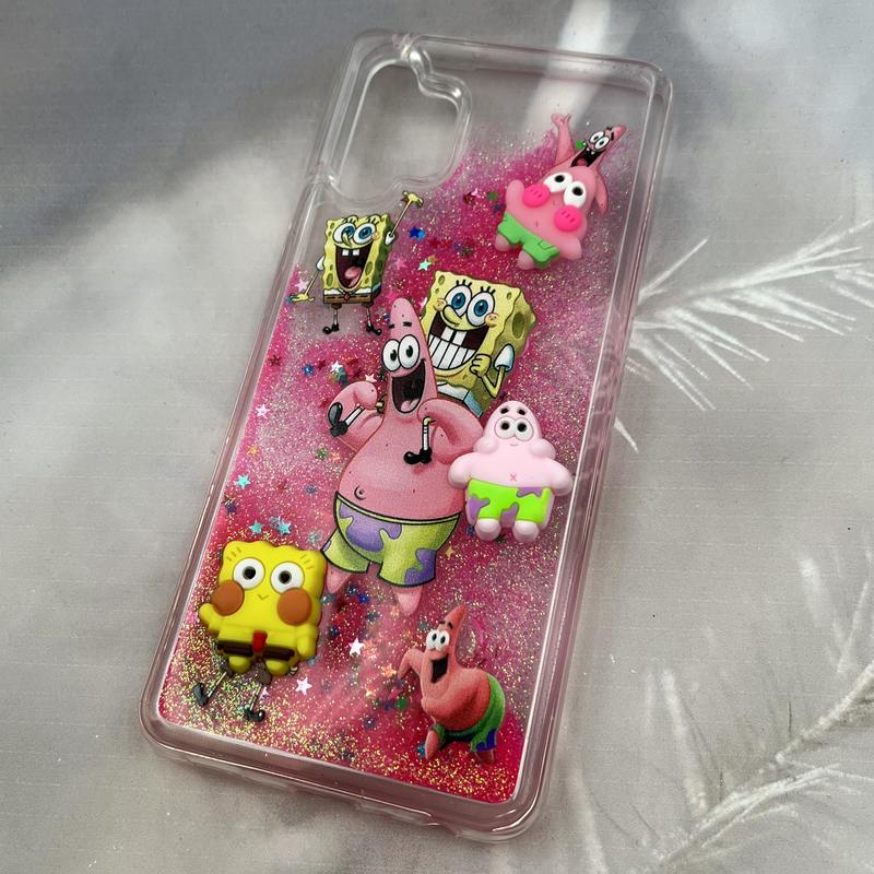 قاب گوشی Galaxy A32 4G سامسونگ آکواریومی Aquarium Case شفاف اکلیلی عروسکی برجسته طرح پاتریک و باب اسفنجی کد 61183 - Image 2