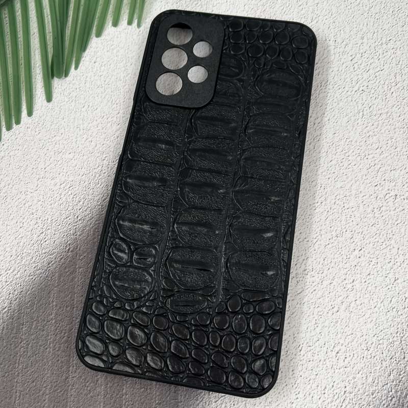 قاب گوشی Galaxy A23 سامسونگ Snake Leather Case پوست ماری چرم برجسته محافظ لنز دار مشکی کد 63013 - Image 2