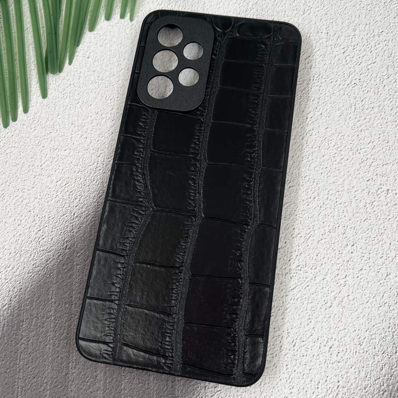 قاب گوشی Galaxy A33 سامسونگ Snake Leather Case پوست ماری چرم برجسته محافظ لنز دار مشکی کد 63930 - Image 2