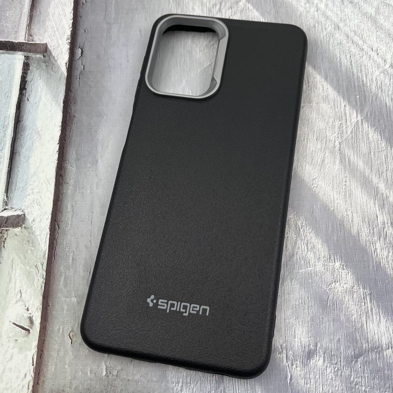 قاب گوشی Galaxy A22 4G / Galaxy M32 4G سامسونگ Leather Design طرح چرم اورجینال Spigen لنز کروم اسپرت مشکی کد 64149 - Image 2
