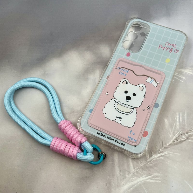 قاب گوشی Galaxy A14 سامسونگ جاکارتی دستبندی بافت جدا شونده ایربگ دار ضد ضربه طرح سگ PUPPY محافظ لنز دار کد 67949 - Image 2
