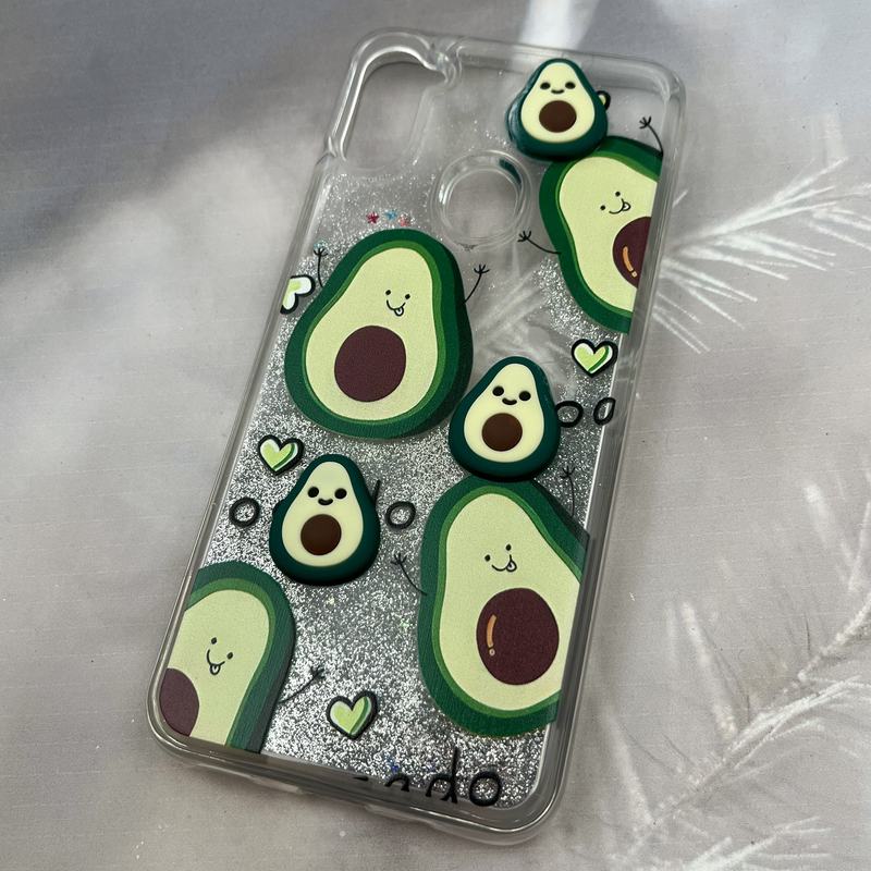 قاب گوشی Galaxy A11 / Galaxy M11 سامسونگ آکواریومی Aquarium Case شفاف اکلیلی عروسکی برجسته طرح آووکادو کد 69943 - Image 2