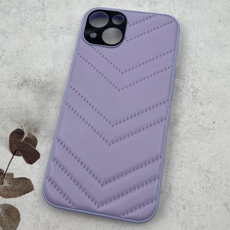 قاب گوشی iPhone 13 آیفون پافری چرمی بالشتی طرح دوخت محافظ لنز دار یاسی کد 73453 - Image 2
