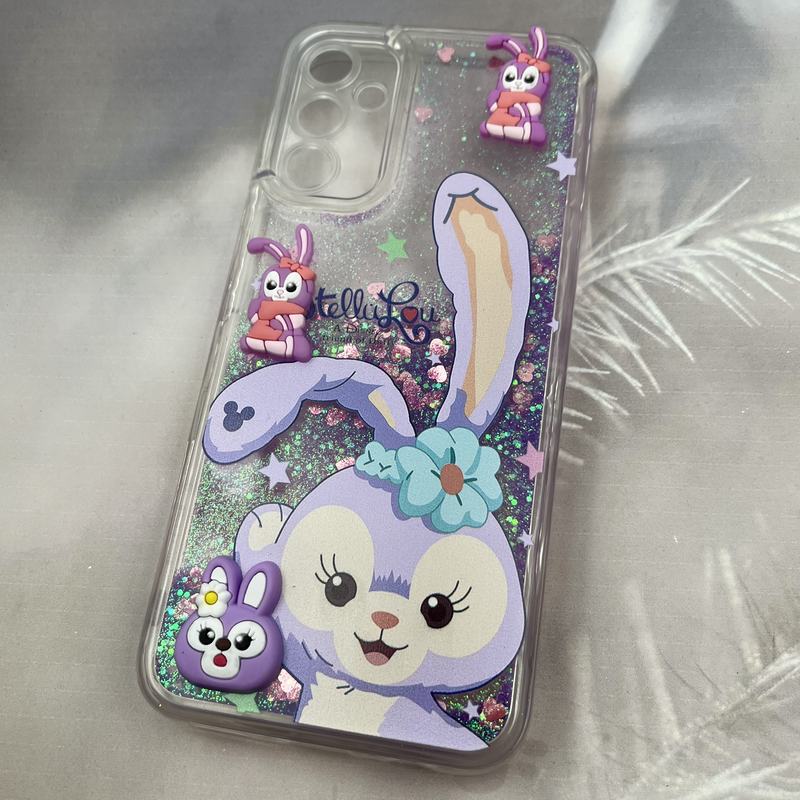 قاب گوشی Galaxy A14 سامسونگ آکواریومی Aquarium Case شفاف اکلیلی عروسکی برجسته طرح خرگوش محافظ لنز دار کد 79619 - Image 2