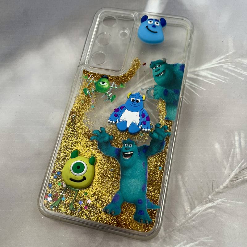 قاب گوشی Galaxy A55 سامسونگ آکواریومی Aquarium Case شفاف اکلیلی عروسکی برجسته طرح مایک و سالیوان محافظ لنز دار کد 80002 - Image 2