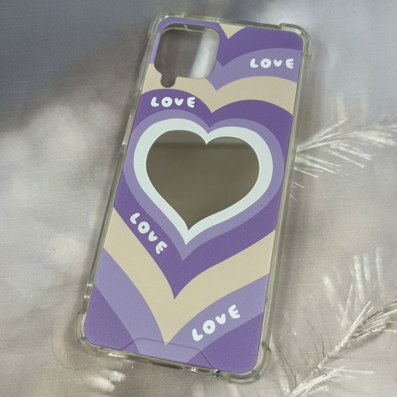 قاب گوشی Galaxy A22 4G / Galaxy M32 4G سامسونگ Miror Case آینه ای فانتزی ایربگ دار طرح قلبی یاسی کد 83283 - Image 2