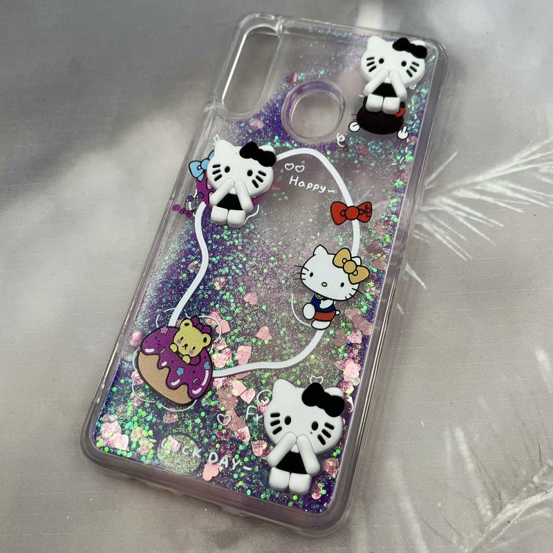 قاب گوشی Galaxy A20S سامسونگ آکواریومی Aquarium Case شفاف اکلیلی عروسکی برجسته طرح کیتی کد 84717 - Image 2