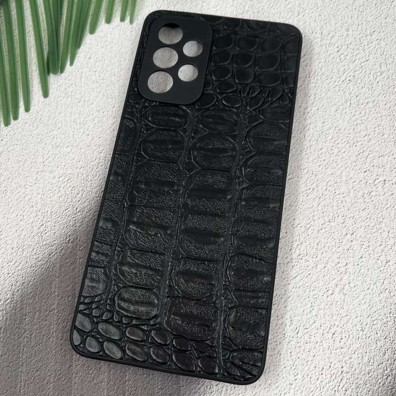 قاب گوشی Galaxy A73 سامسونگ Snake Leather Case پوست ماری چرم برجسته محافظ لنز دار مشکی کد 92003 - Image 2