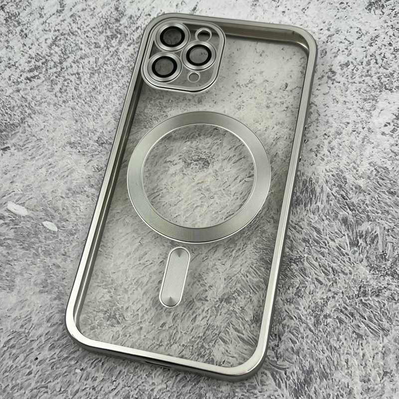 قاب گوشی iPhone 11 Pro آیفون الکترواستاتیک اورجینال مگ سیف محافظ لنز دار گلسی نقره ای کد 93657 - Image 2