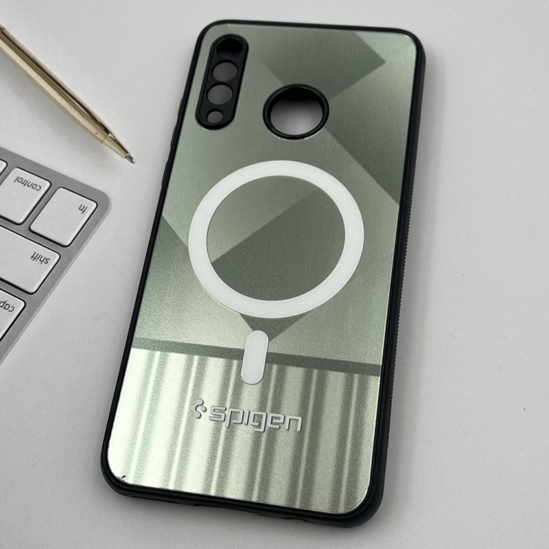 قاب گوشی Huawei P30 Lite هوآوی سه بعدی Spigen طرح مگ سیف دار MagSafe محافظ لنز دار سبز صدری کد 95389 - Image 2