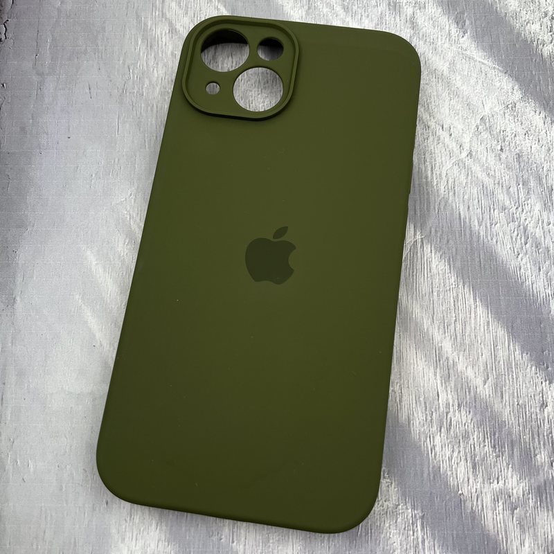 قاب گوشی iPhone 13 آیفون سیلیکونی پاک کنی اورجینال داخل پارچه ای محافظ لنز دار سبز زیتونی کد 95752 - Image 2