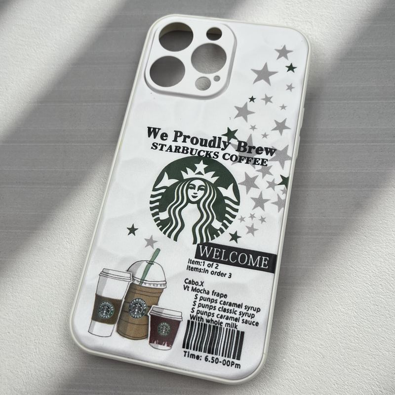 قاب گوشی iPhone 14 Pro Max آیفون AIR SKIN اورجینال کندویی سه بعدی طرح استارباکس محافظ لنز دار کد 11558 - Image 2