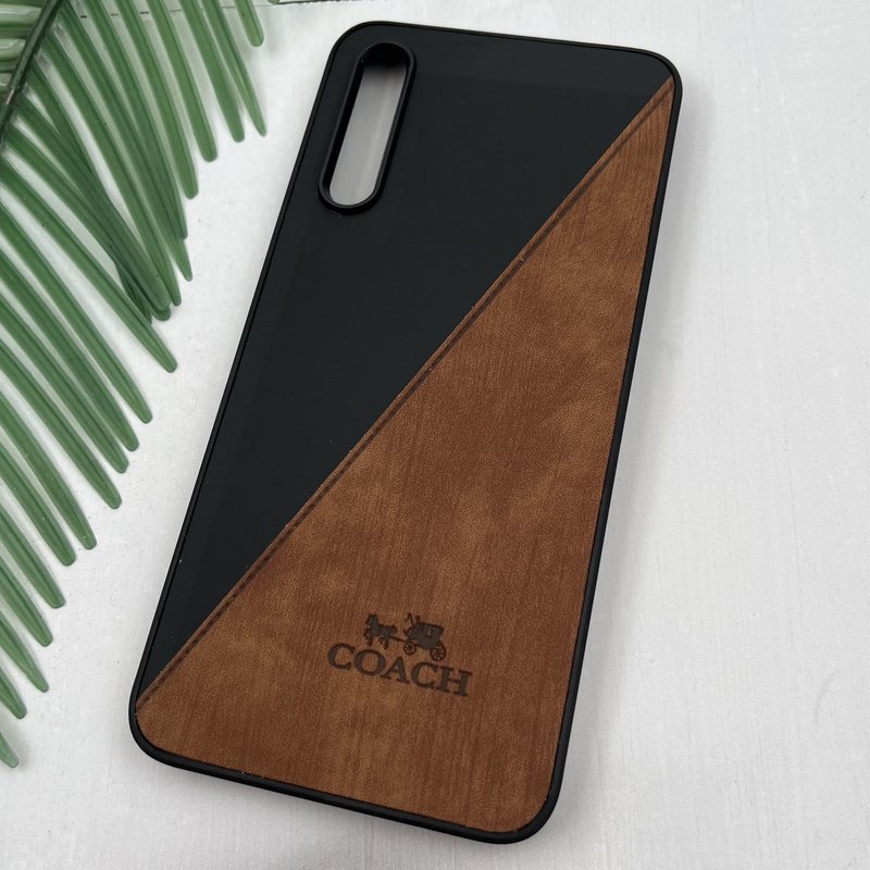قاب گوشی Galaxy A30S / Galaxy A50S / Galaxy A50 سامسونگ چرم Coach کلاسیک طرح دوخت مشکی عسلی کد 12072 - Image 2