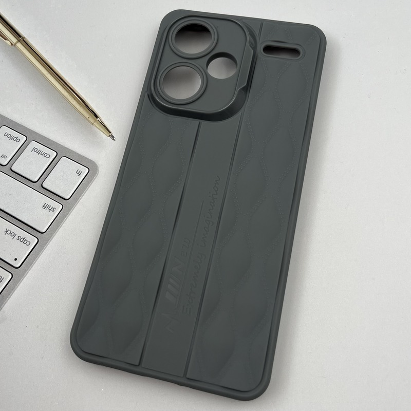 قاب گوشی Redmi Note 13 Pro Plus شیائومی پافری طرح دوخت لوزی New Case محافظ لنز دار برجسته تیتانیوم کد 14119 - Image 2