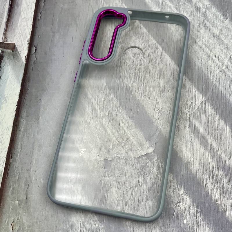 قاب گوشی Redmi Note 8 / Redmi Note 8 2021 شیائومی New Skin اورجینال متال دور سیلیکونی شفاف آبی روشن کد 15135 - Image 2