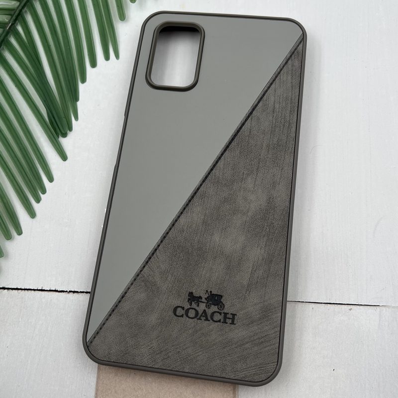 قاب گوشی Poco M3 شیائومی چرم Coach کلاسیک طرح دوخت خاکستری کد 18031 - Image 2